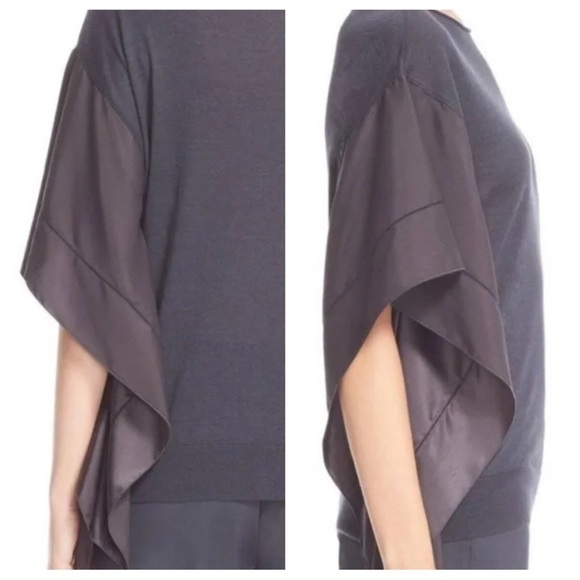 FABIANA FILIPPI Batwing Cashmere Silk Sweater Dark Charcoal Gray Sz 4 / XS - Picture 9 of 9